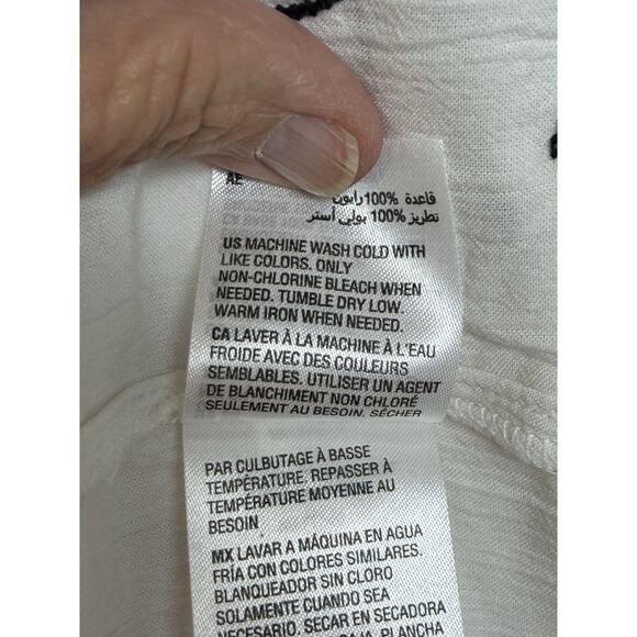 Style & Co Top Size 3X White Black Floral Embroidered Long Sleeve Tassel Cottage - Picture 12 of 12